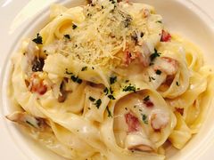 扁宽面配腌肉蘑菇奶油汁-北京希尔顿逸林酒店-逸轩西餐厅-自助餐厅