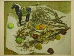宋贤珍·油画《枯枝黑马》-上海油画雕塑院