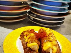 三文鱼皮玻璃虾寿司-万岁寿司(万国店)