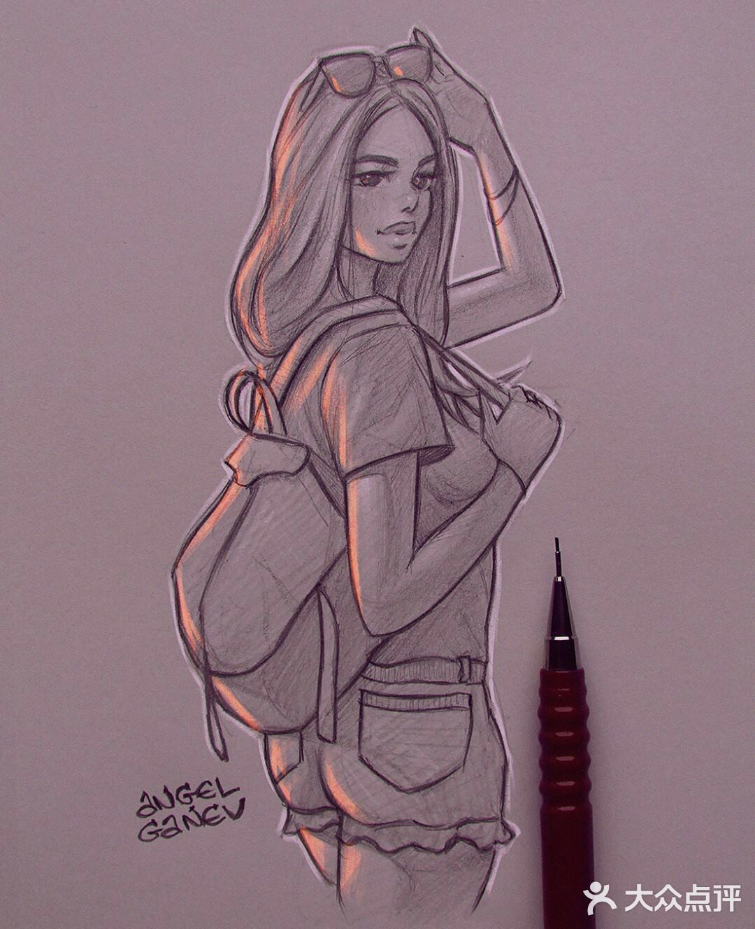 画家笔下会发光的人物手绘