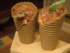 金枪鱼牛油果甜筒-鸟泉居酒屋·烧鸟·酒馆(百子湾店)