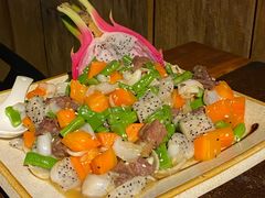 火龙果百合炒牛柳-上楼私房菜(院士路店)