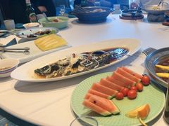-海派美食·家宴海鲜青岛菜·石锅鲽鱼头(东方城店)