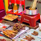 火爆济南的老金烧烤来青岛啦‼️肉串夹饼喷香