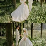 这套法式草坪婚纱照让你的少女心爆棚