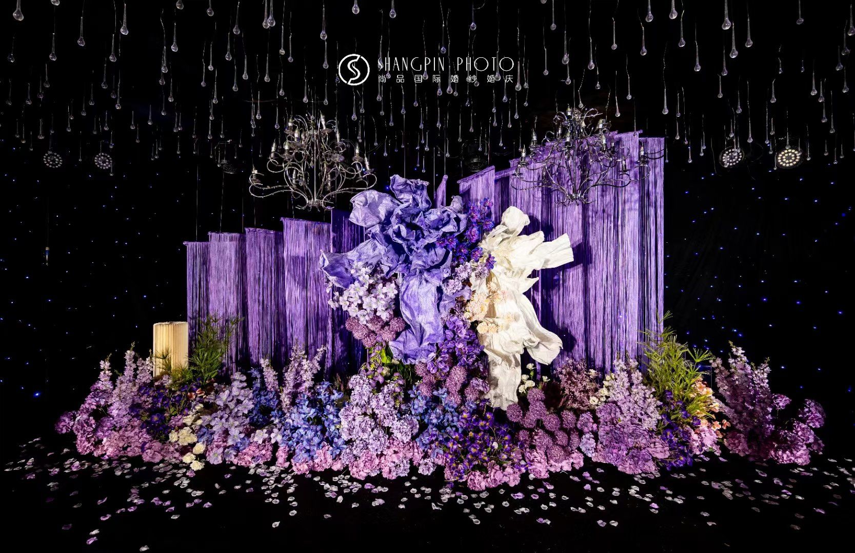 梦幻紫色婚礼布置