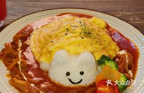 Cat-shaped Tomato Cream Egg Fried Rice