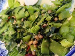 黑豆炒有机甜芥菜-阿谋美食·广西菜