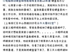 -电脑移动硬盘维修数据恢复西数wd希捷