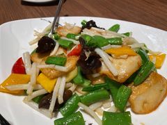 山竹筋碧绿炒墨鱼饼-广州天河合景福朋喜来登酒店 · 聚味轩中餐厅