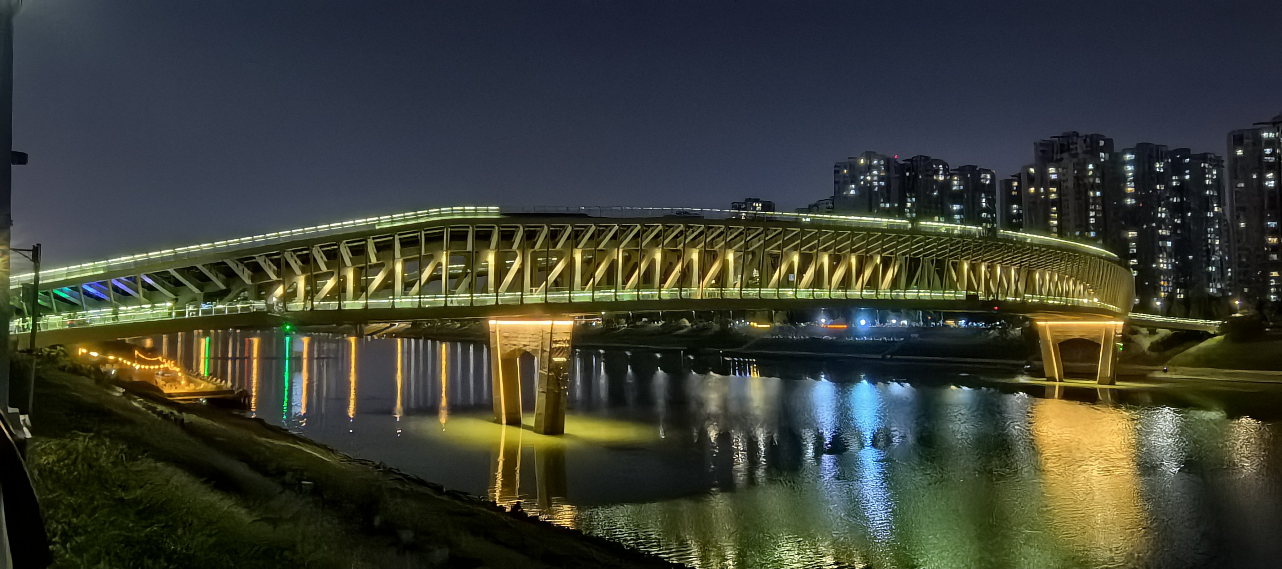 浏阳河夜景实拍照片图片