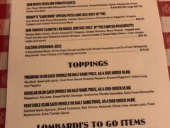 菜单-Lombardi's Pizza