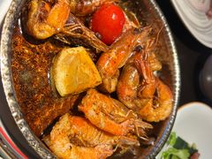 橄榄油蒜香煎虾-庐灶江南·江南菜·四合院Bistro(东直门·华侨夜泊君亭店)