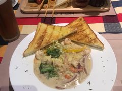 蒜香鲜虾奶香意面套餐-遇见西木美式餐厅(体育路店)