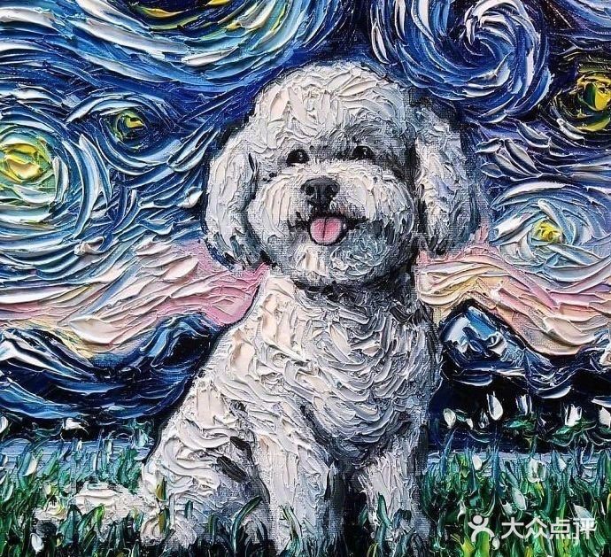 当梵高的《星月夜》遇上可爱的狗子🐶