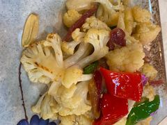 台山菜花炒腊味-强记鸡粥美食