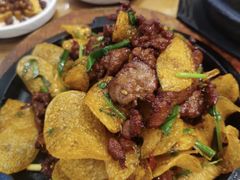 铁板土豆煎牛肉-长寿参鸡汤(朝韩风情街店)