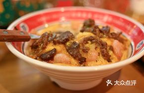Slipped Egg Beef and Shrimp Rice