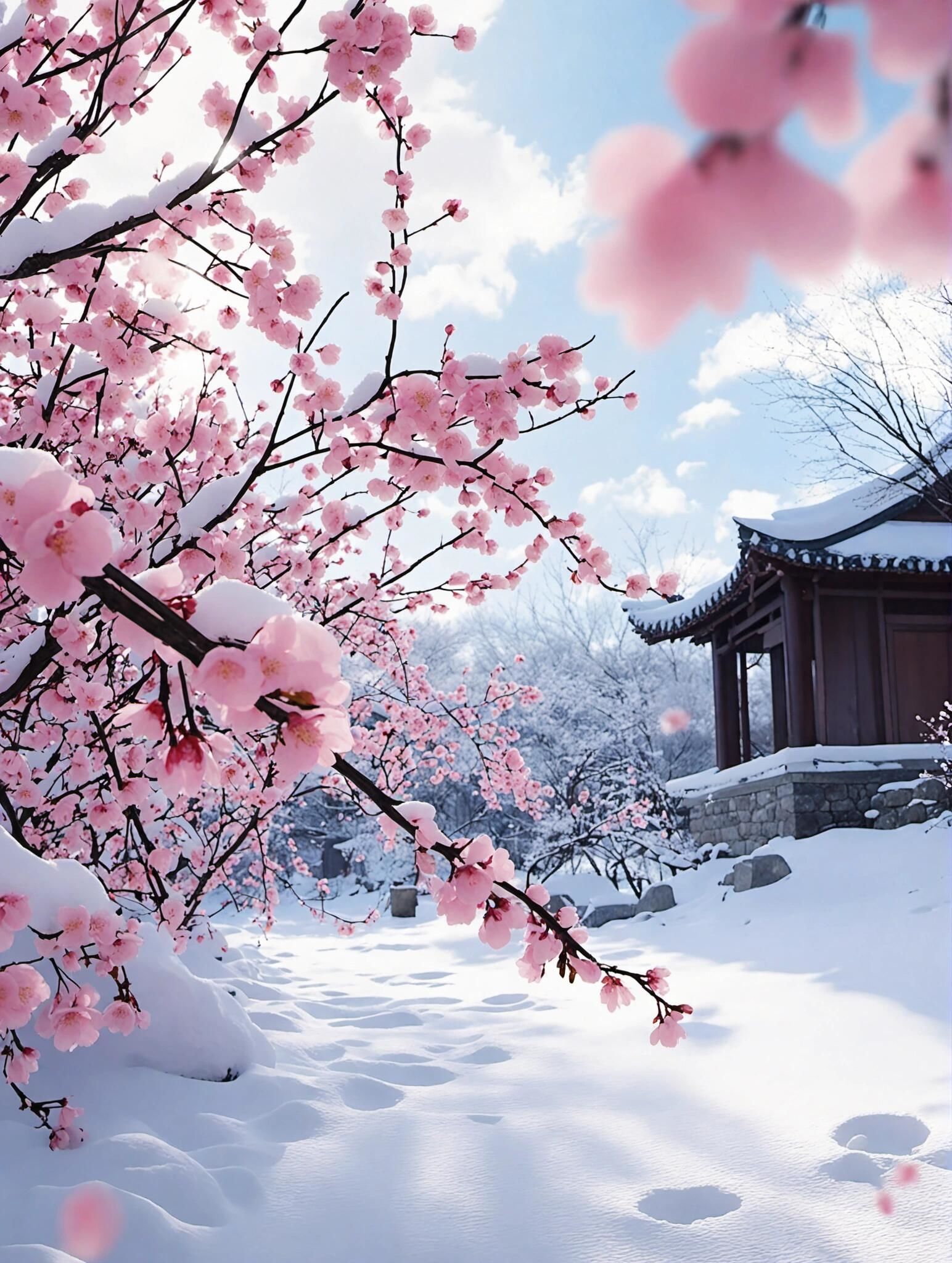 ❄️🌸冬天的梅花,简直是拍照的绝美背景!