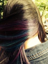 点击看大图 绿紫挑染…-3AM HAIR SALON烫发染发接发