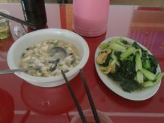 西施豆腐和炒青菜-雁荡老杨土菜馆