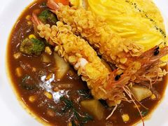 炸南美大虾咖喱蛋包饭-池奈·咖喱蛋包饭(熙地港店)