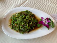 青椒毛豆米肉丝-怡园饭店-餐厅(四望亭店)