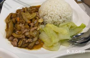 Braised Sauce Pork and Eggplant Rice