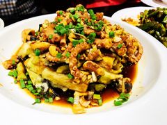 茄子拌八带-晚归月亮湾私家菜(临邑路店)