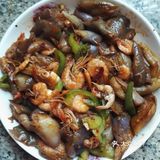 闽南家常菜之小海虾青椒炒茄子