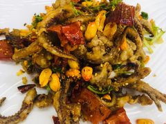 脆椒辣鱿鱼-兴国苑酒店