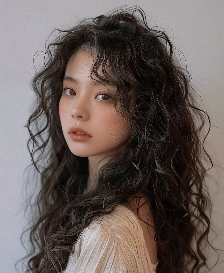 卷发女孩的自然魅力