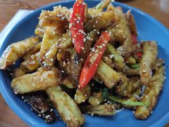 拉丝香醋茄子-五谷粮煎饼卷大葱(景星店)