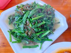 韭菜炒地皮菜-山里人家土菜馆(茅山店)