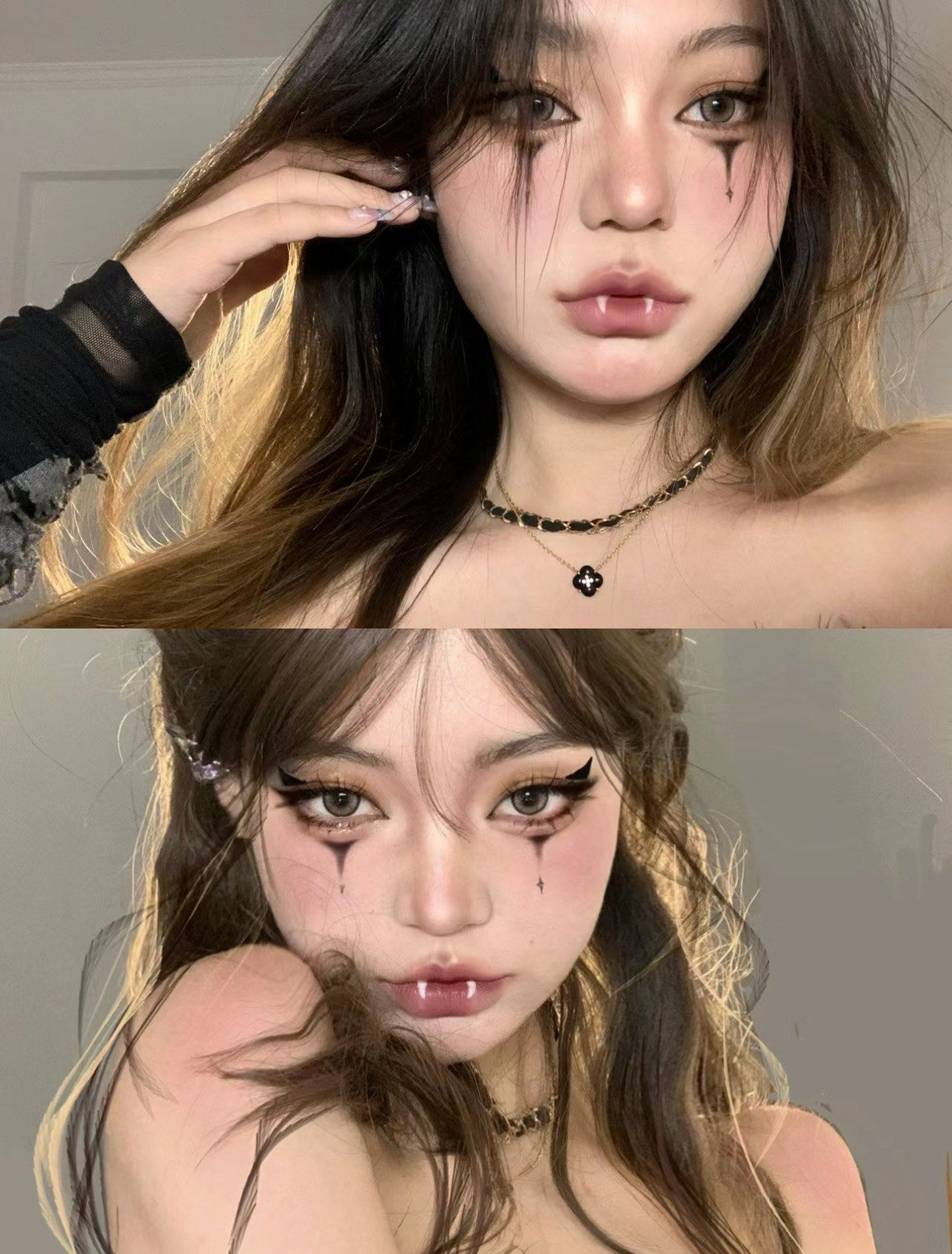 万圣节小恶魔拽姐妆容甜御金棕猫眼小烟熏