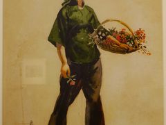 张充仁·水彩画《卖花女》（复制品）-上海油画雕塑院