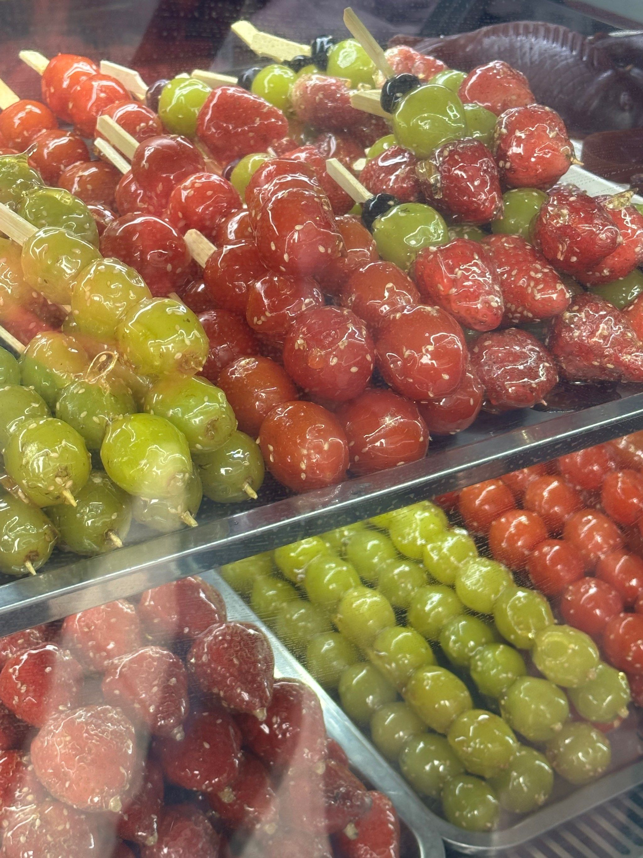 山药豆,水果冰糖葫芦真的好好吃[吐]