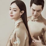 工笔画风格婚纱照