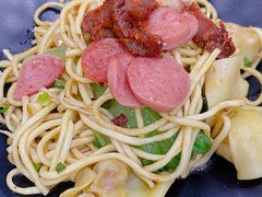 叉烧干捞扁实面-明叔捞面