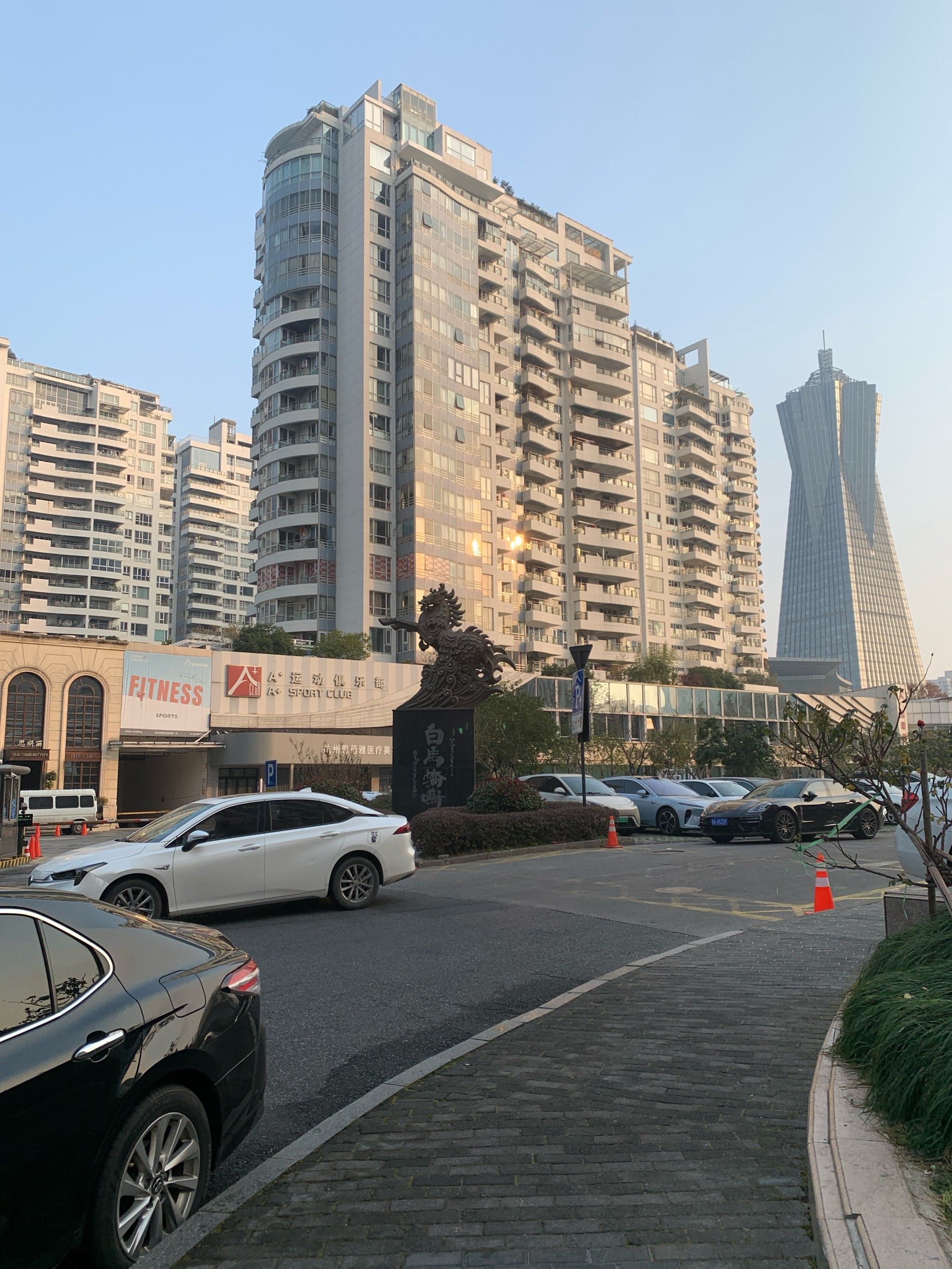 西湖文化广场真的是地标建筑,隔了这么远还能看见
