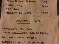 菜单-De locos tapas