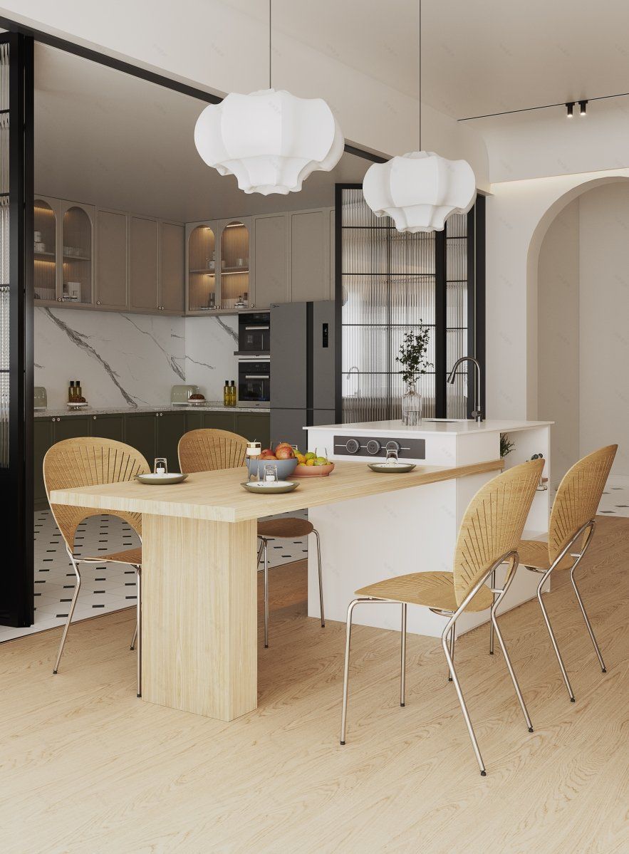 开放式厨房的好搭档,岛台餐桌!