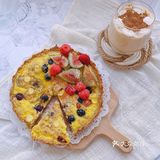 3月18日 今天做了低脂低卡的燕麦水果派，真的是不能