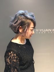 时尚短发•冷色-苑苑发型设计