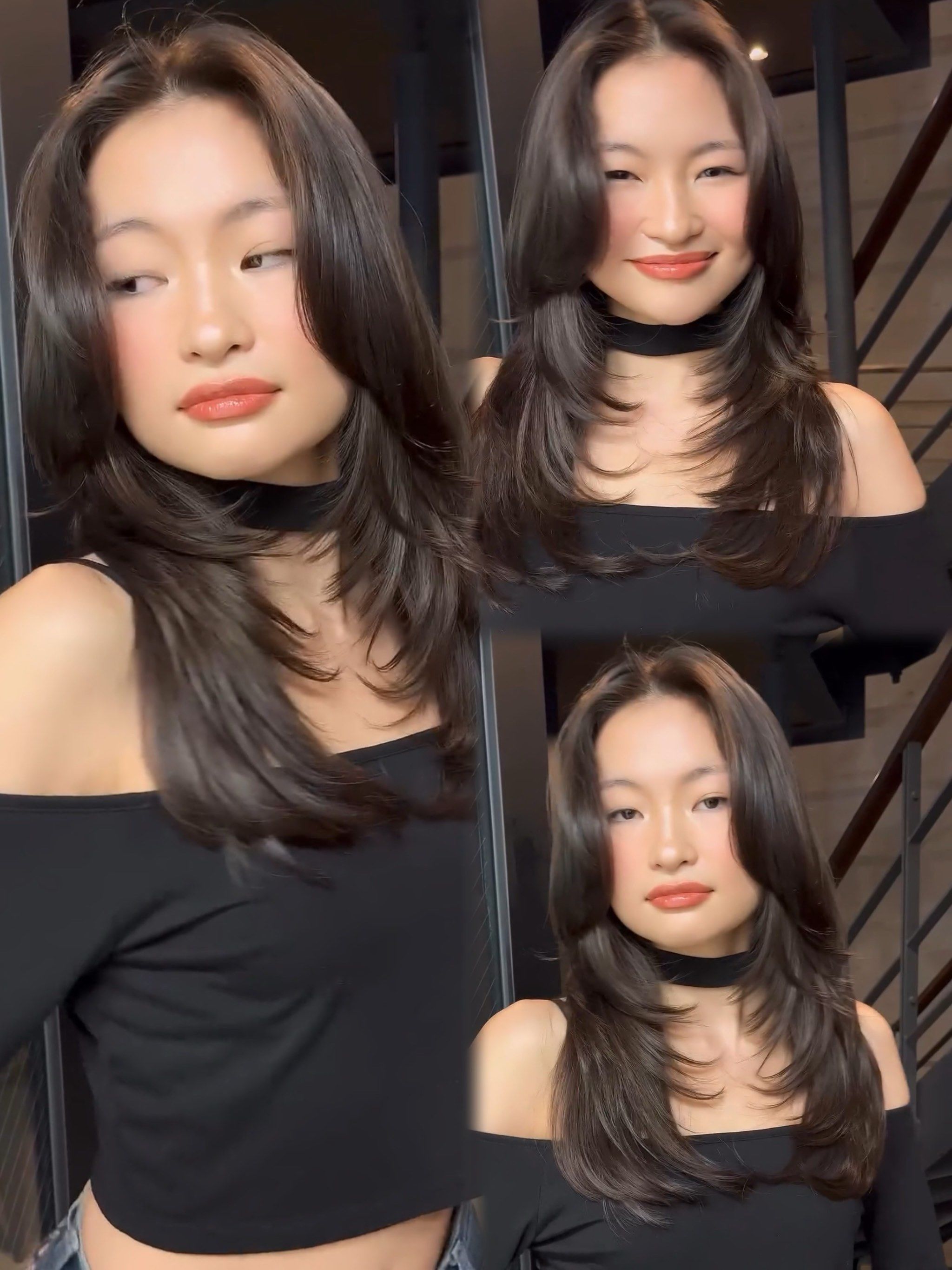 方圆脸一定要剪的高层次发型