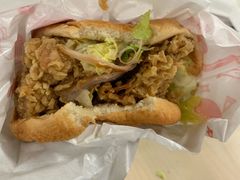 香辣鸡腿堡-清青快餐厅