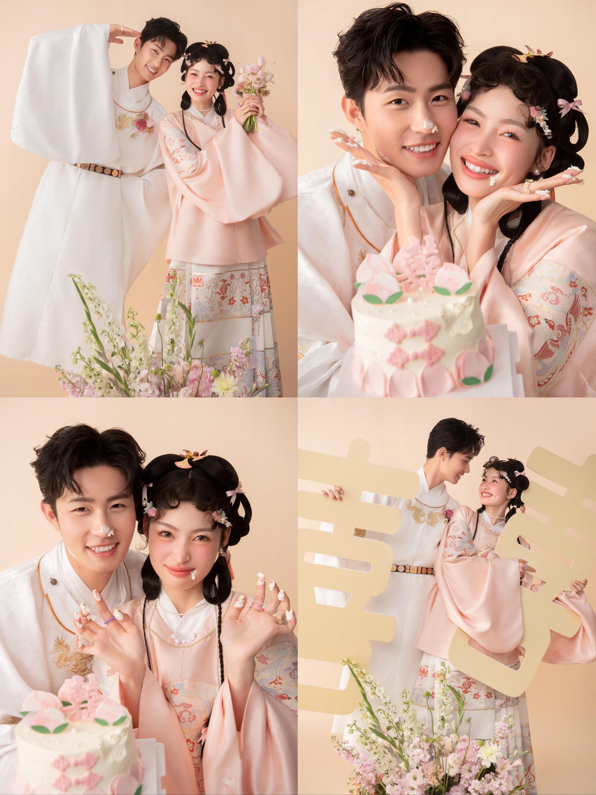 这波甜爆啦❗️俏皮又喜庆的新中式婚纱照❤