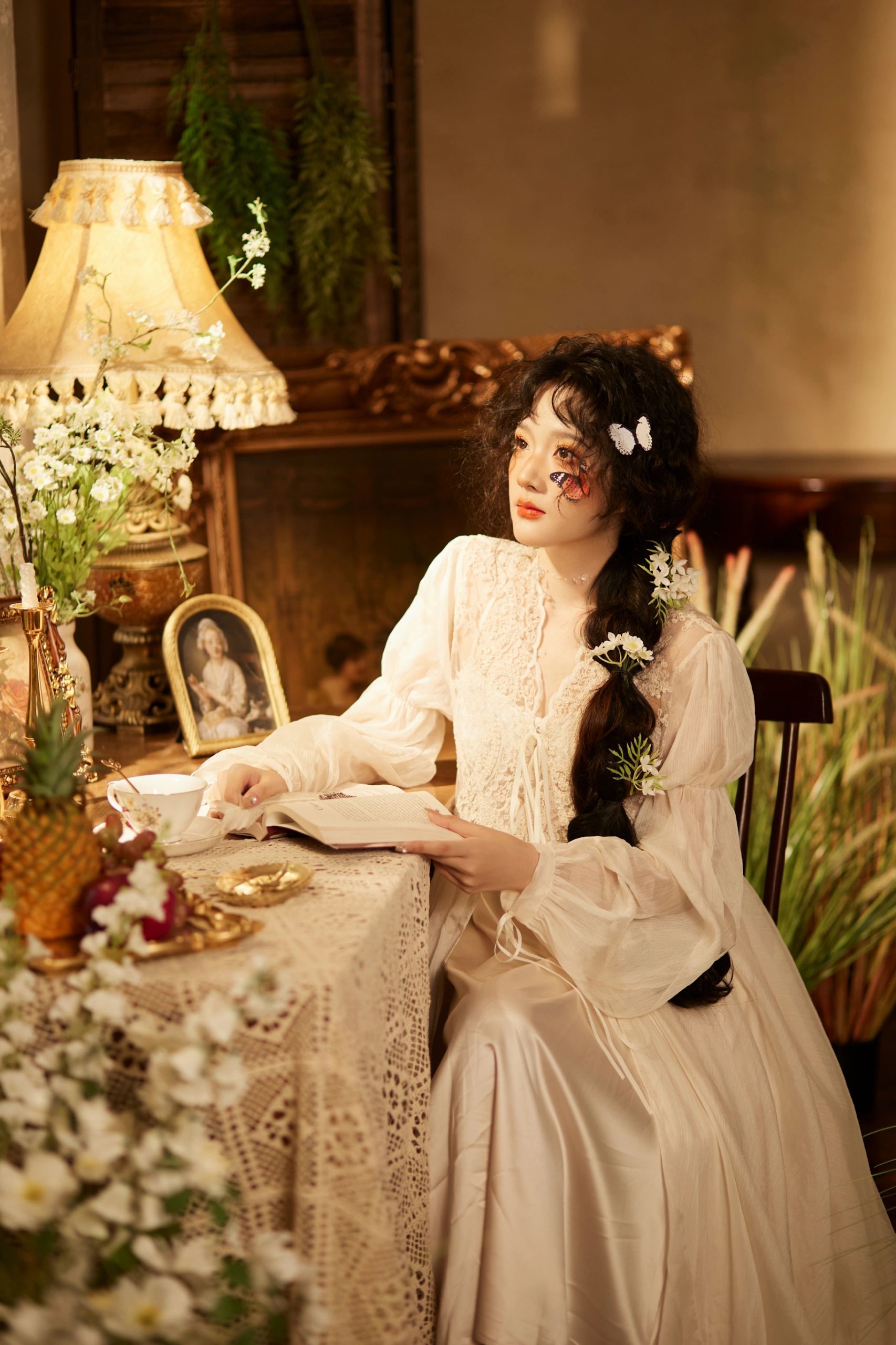 少女与她的造梦蝴蝶🦋法式复古油画写真