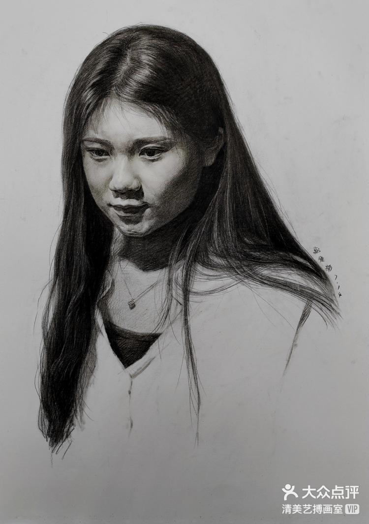 清华美院郭老师的素描头像