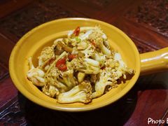 油渣炒花菜-小铫鸡汤